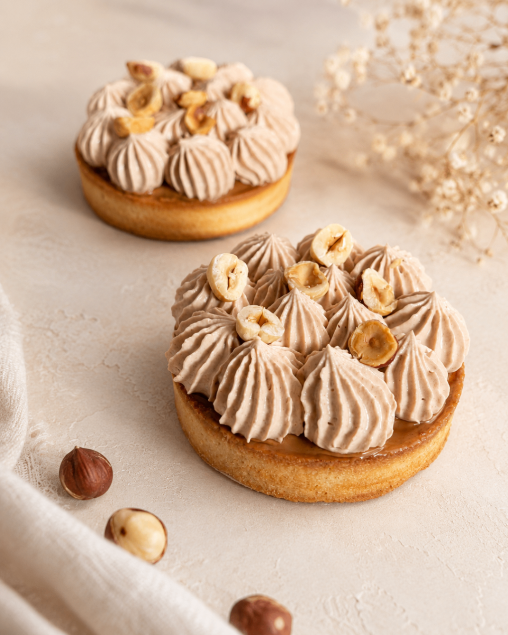 Tartelettes noisette et crème pralinée