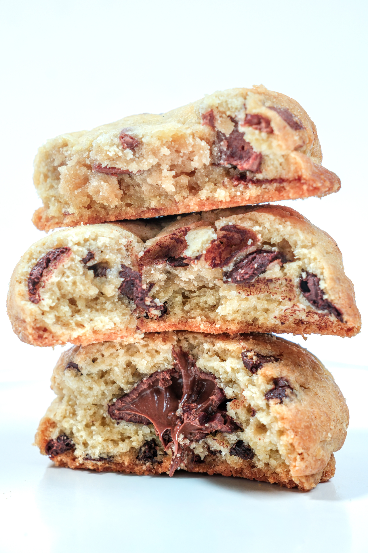 Cookies cœur coulant chocolat empilés
